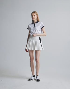 CRONOS BLACK SIDE LINE SKIRT [WHITE]