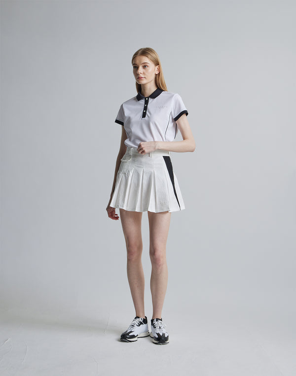 CRONOS BLACK SIDE LINE SKIRT [WHITE]