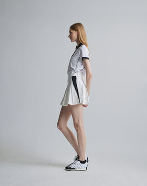 CRONOS BLACK SIDE LINE SKIRT [WHITE]