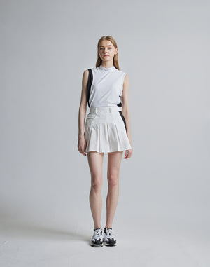 CRONOS BLACK MOCK NECK SLEEVELESS [WHITE×BLACK]