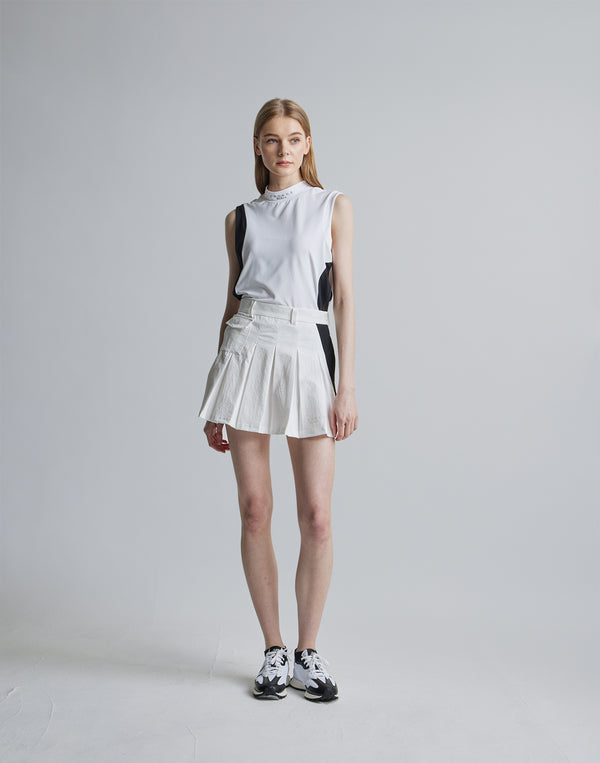 CRONOS BLACK SIDE LINE SKIRT [WHITE]