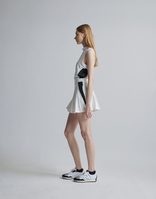 CRONOS BLACK SIDE LINE SKIRT [WHITE]