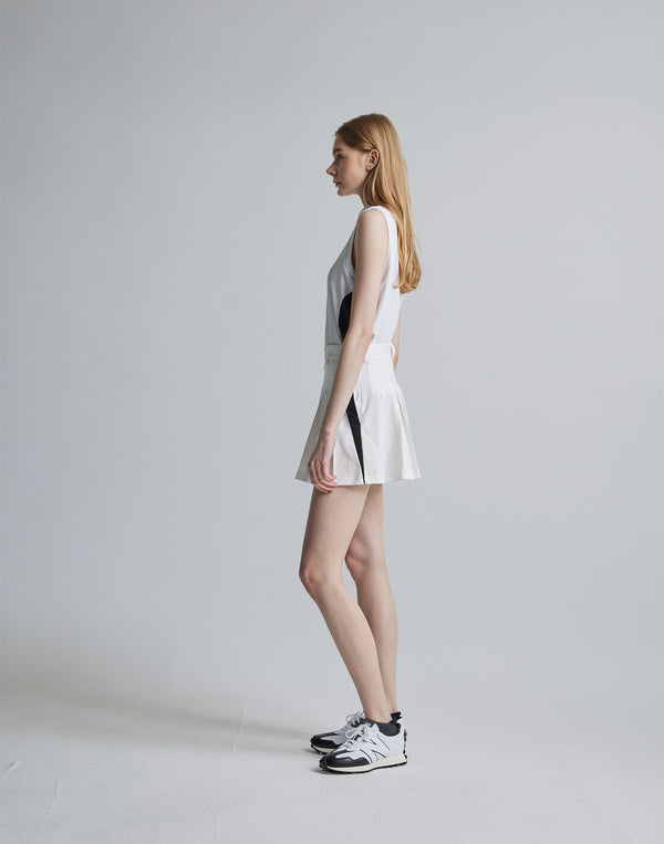 CRONOS BLACK MOCK NECK SLEEVELESS [WHITE×BLACK]