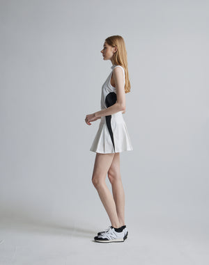 CRONOS BLACK SIDE LINE SKIRT [WHITE]