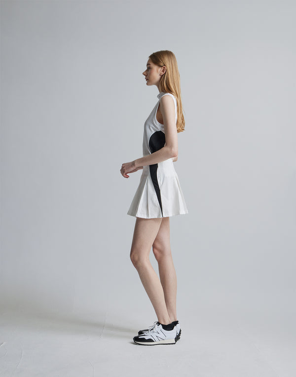 CRONOS BLACK SIDE LINE SKIRT [WHITE]