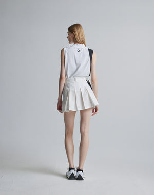CRONOS BLACK MOCK NECK SLEEVELESS [WHITE×BLACK]