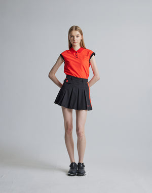CRONOS BLACK SLEEVELESS POLO [ORANGE]