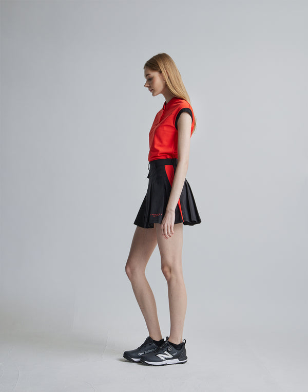 CRONOS BLACK SLEEVELESS POLO [ORANGE]