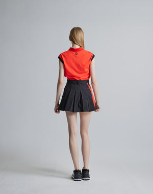 CRONOS BLACK SLEEVELESS POLO [ORANGE]