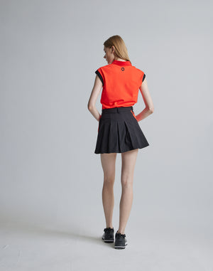 CRONOS BLACK SLEEVELESS POLO [ORANGE]