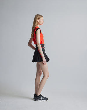CRONOS BLACK SLEEVELESS POLO [ORANGE]