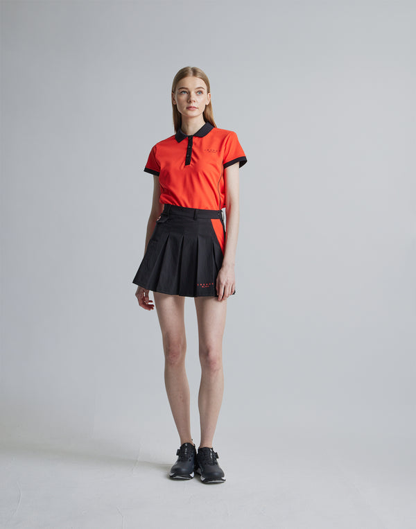 CRONOS BLACK SIDE LINE SKIRT [BLACK×ORANGE]