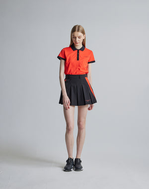 CRONOS BLACK SIDE LINE SKIRT [BLACK×ORANGE]