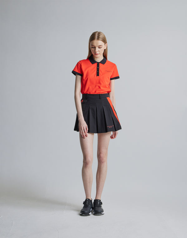 CRONOS BLACK SIDE LINE SKIRT [BLACK×ORANGE]