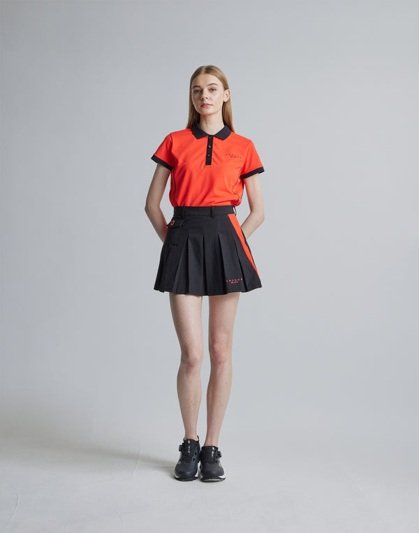 CRONOS BLACK SIDE LINE SKIRT [BLACK×ORANGE]