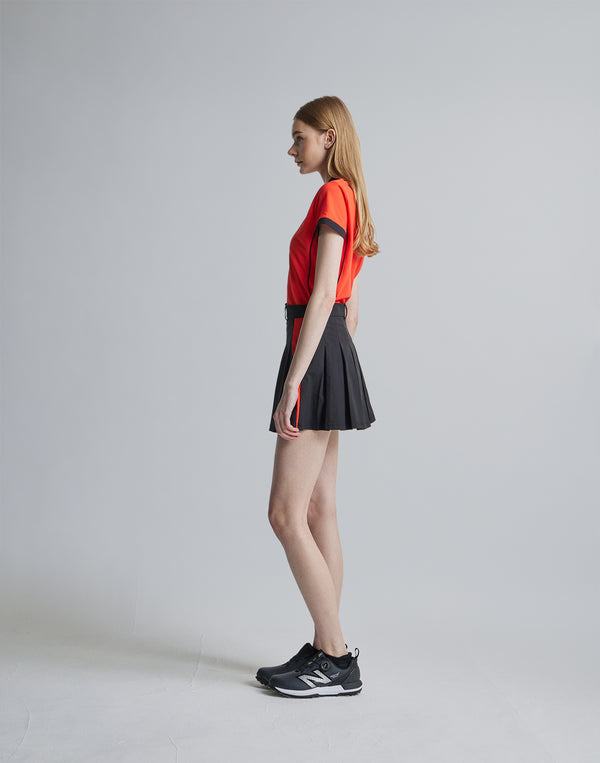 CRONOS BLACK SIDE LINE SKIRT [BLACK×ORANGE]