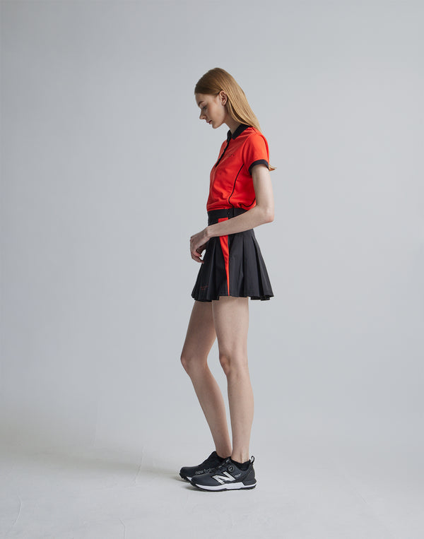 CRONOS BLACK SIDE LINE SKIRT [BLACK×ORANGE]