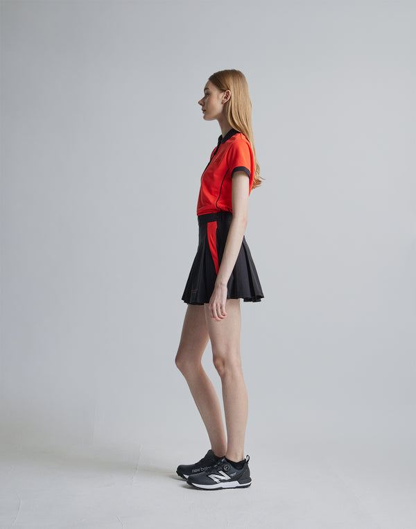 CRONOS BLACK SIDE LINE SKIRT [BLACK×ORANGE]