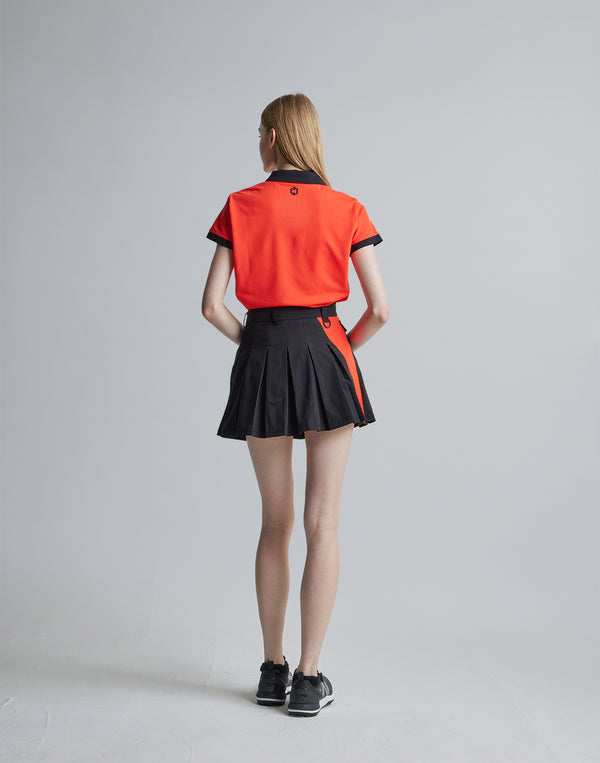 CRONOS BLACK SIDE LINE SKIRT [BLACK×ORANGE]