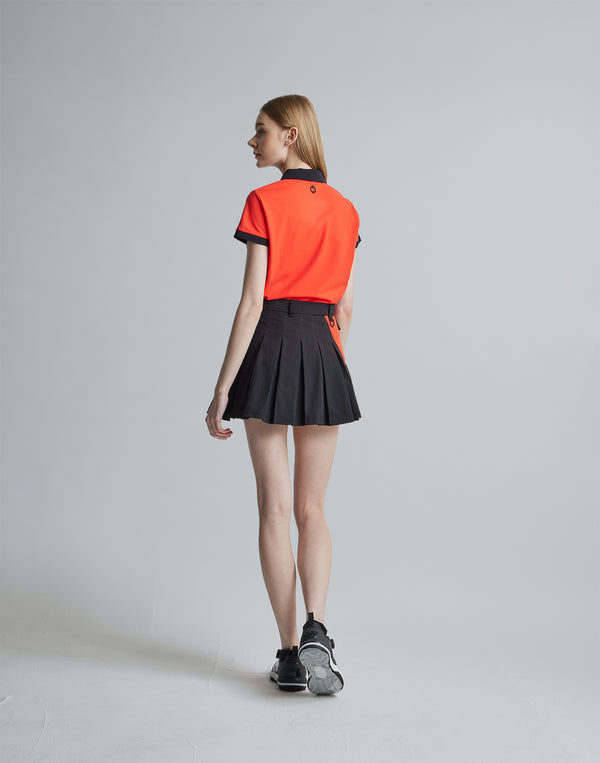 CRONOS BLACK SIDE LINE SKIRT [BLACK×ORANGE]