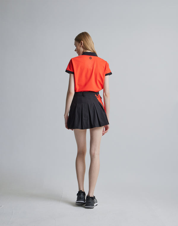CRONOS BLACK SIDE LINE SKIRT [BLACK×ORANGE]