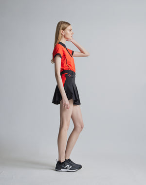 CRONOS BLACK SIDE LINE SKIRT [BLACK×ORANGE]