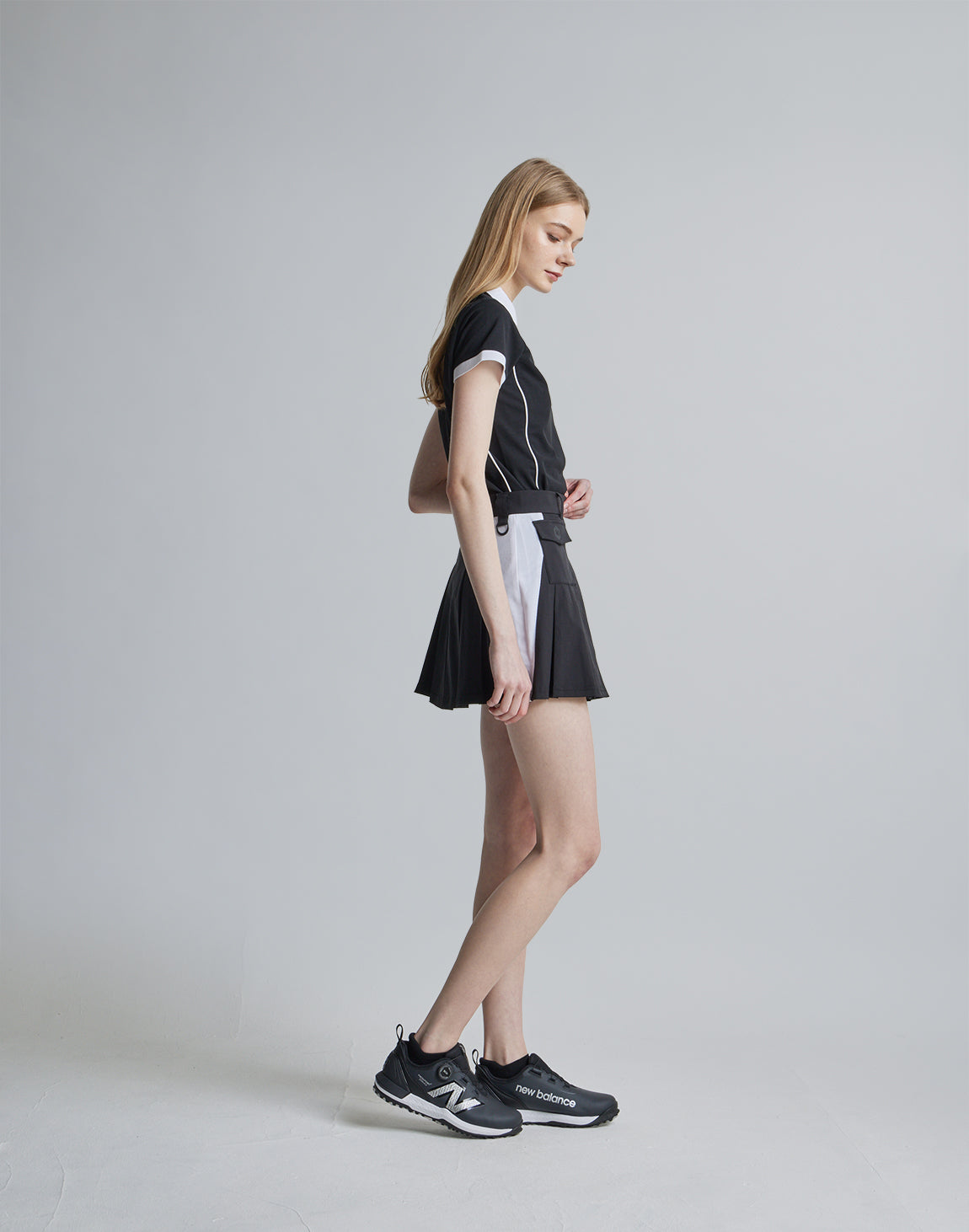 CRONOS BLACK SIDE LINE SKIRT【BLACK×WHITE】 – クロノス