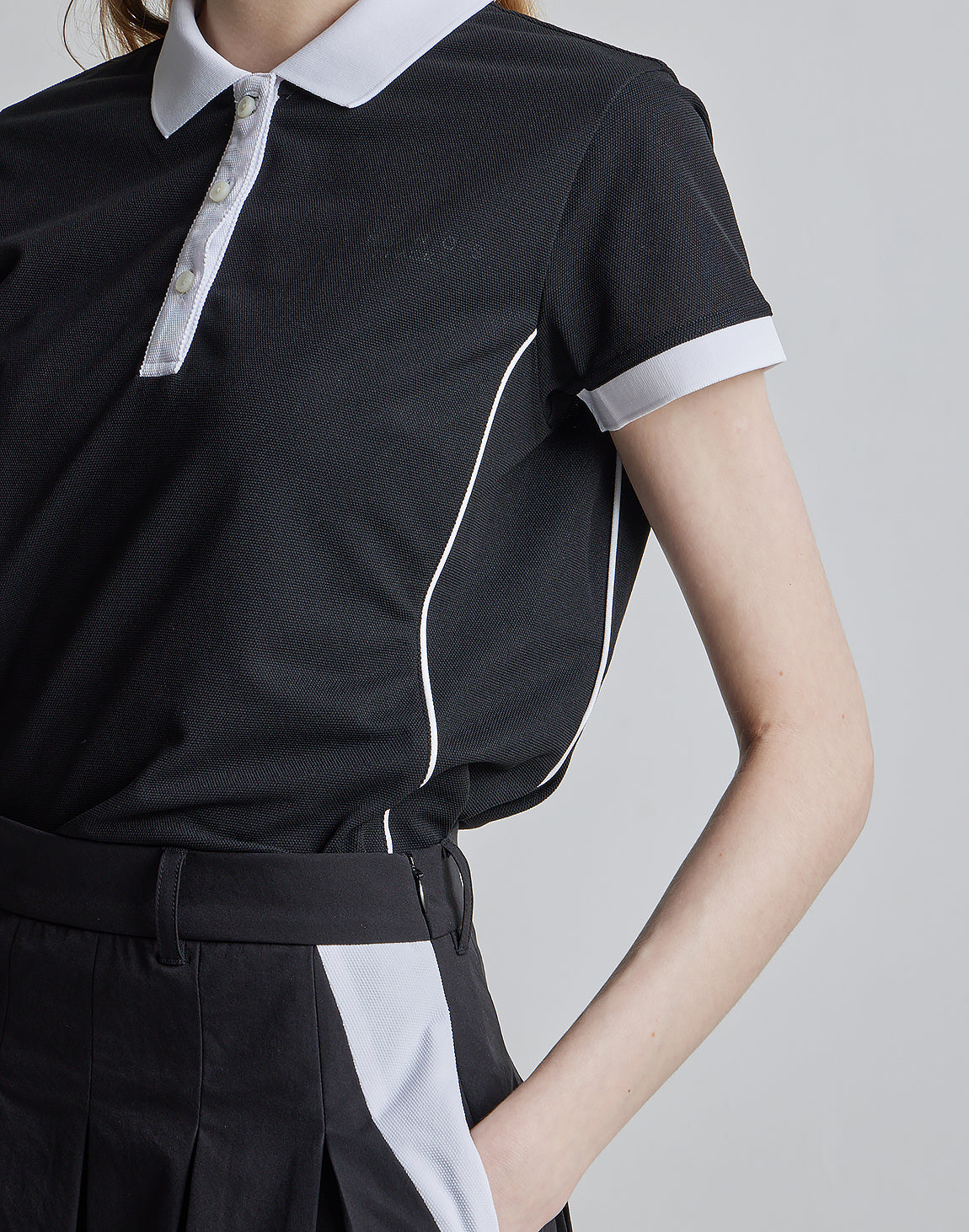 CRONOS ブラック ポロシャツ M CRONOS BLACK LINE POLO【BLACK】