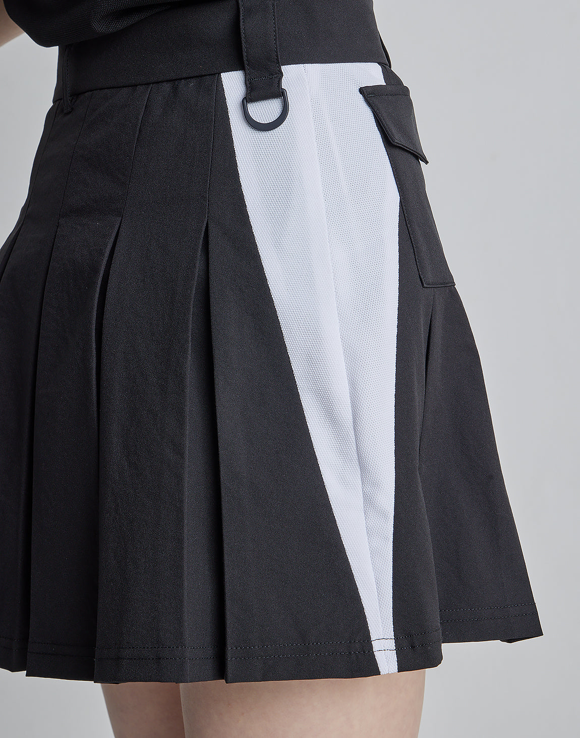 CRONOS BLACK SIDE LINE SKIRT【WHITE】