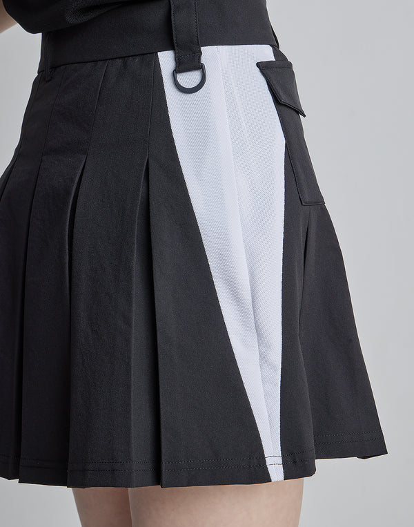 CRONOS BLACK SIDE LINE SKIRT [BLACK×ORANGE]