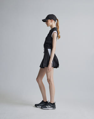 CRONOS BLACK SLEEVELESS POLO [BLACK]