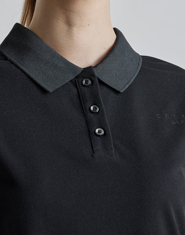 CRONOS BLACK SLEEVELESS POLO [WHITE]