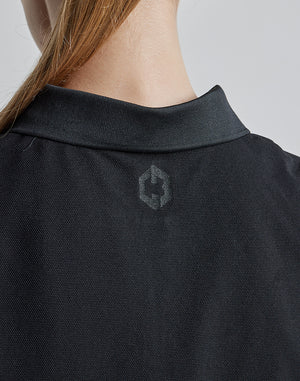 CRONOS BLACK SLEEVELESS POLO [WHITE]