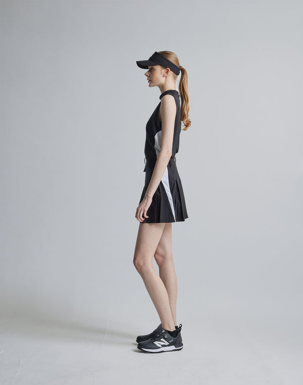 CRONOS BLACK MOCK NECK SLEEVELESS [BLACK]