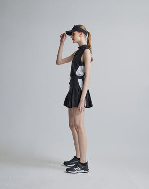 CRONOS BLACK MOCK NECK SLEEVELESS [BLACK]