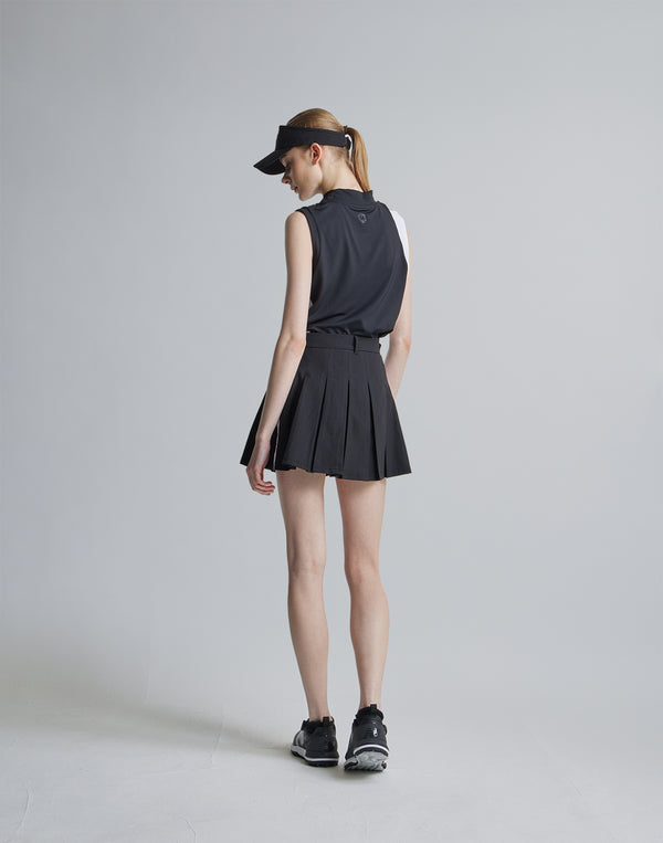 CRONOS BLACK MOCK NECK SLEEVELESS [BLACK]