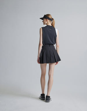 CRONOS BLACK MOCK NECK SLEEVELESS [BLACK]