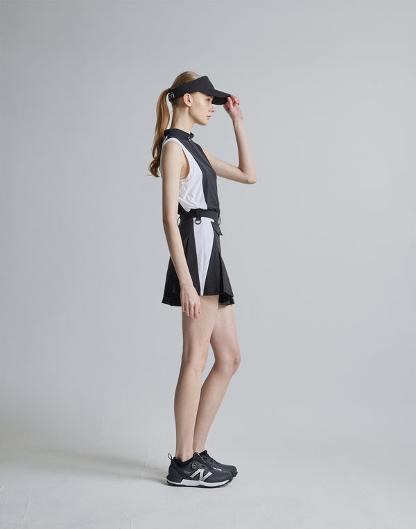 CRONOS BLACK MOCK NECK SLEEVELESS [BLACK]