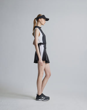 CRONOS BLACK MOCK NECK SLEEVELESS [BLACK]