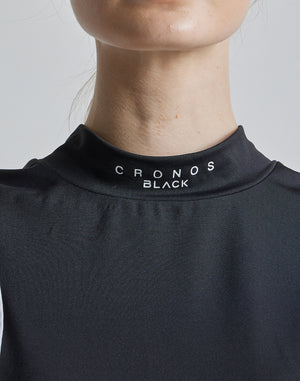 CRONOS BLACK MOCK NECK SLEEVELESS [WHITE×PURPLE]