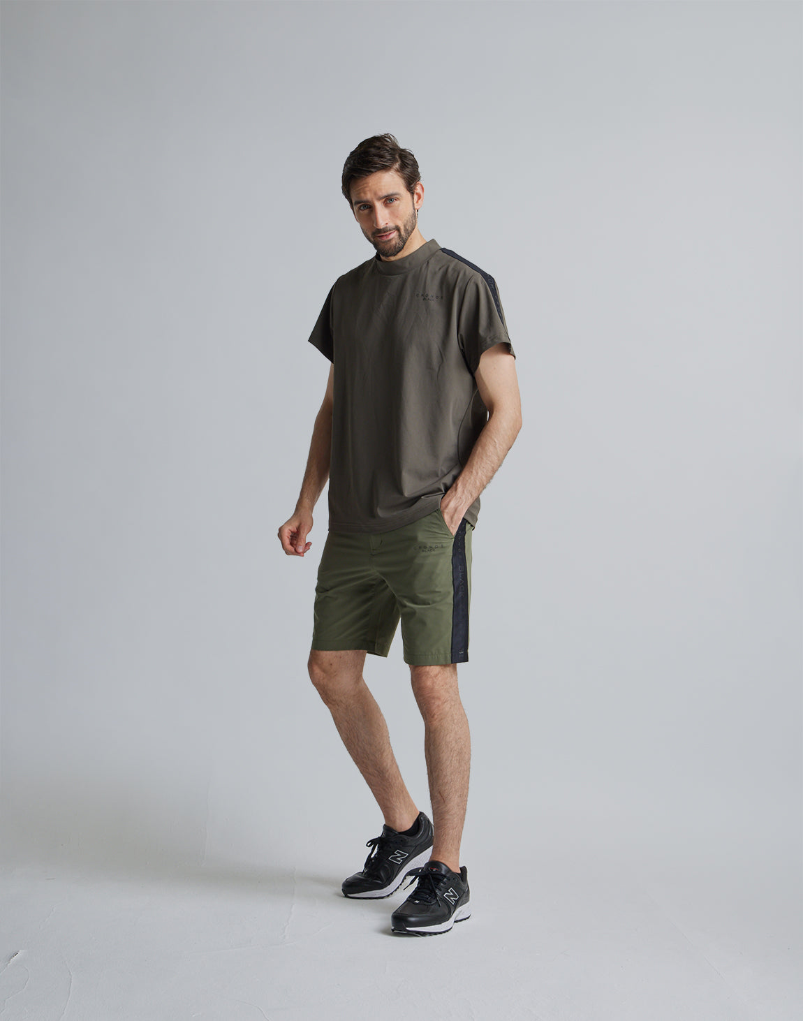 CRONOS BLACK SIDE LINE BRAKER【BLACK】 CRONOS BLACK SIDE LINE SHORTS【OLIVE】