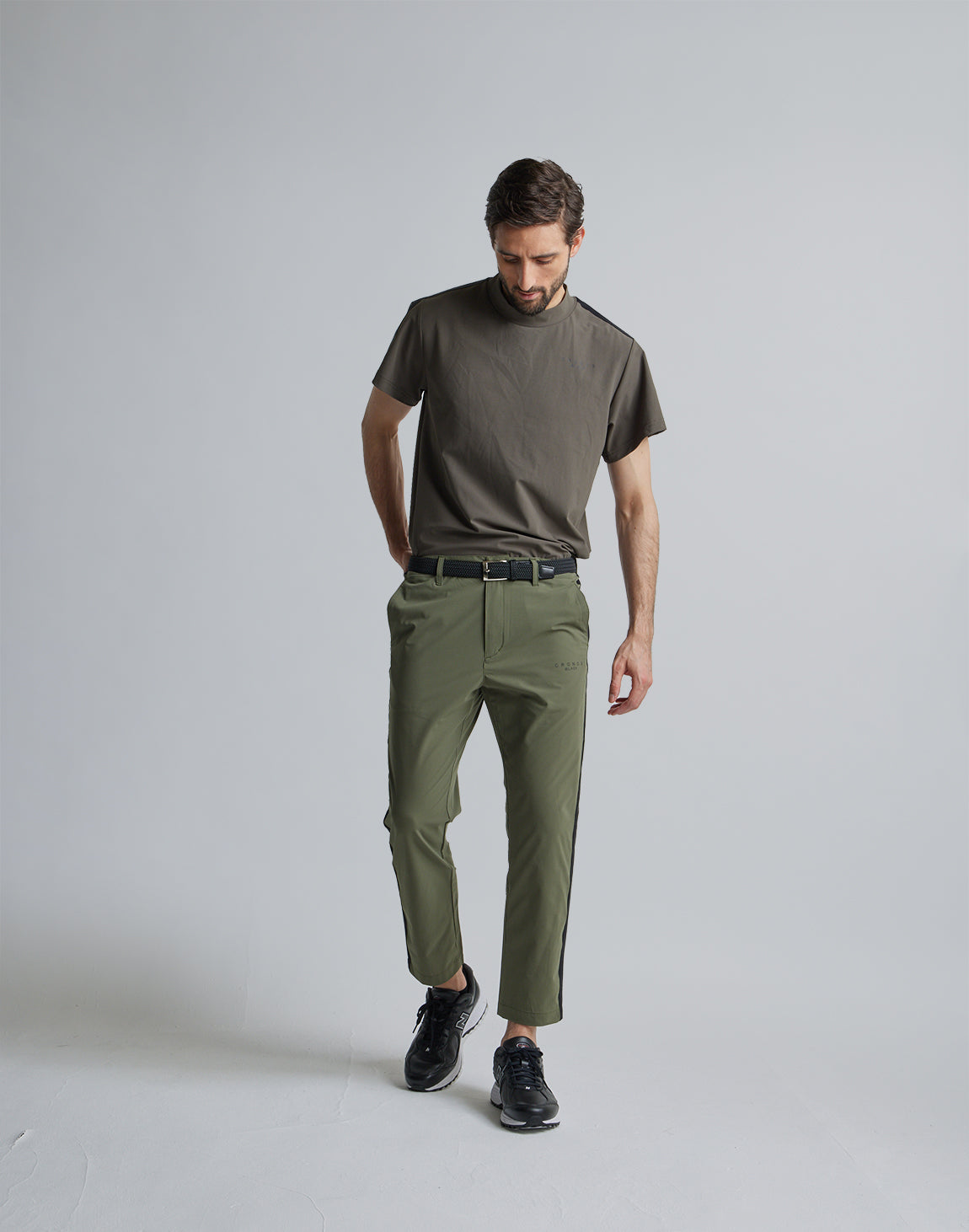 CRONOS BLACK SIDE LINE MOCKNECK【KHAKI】