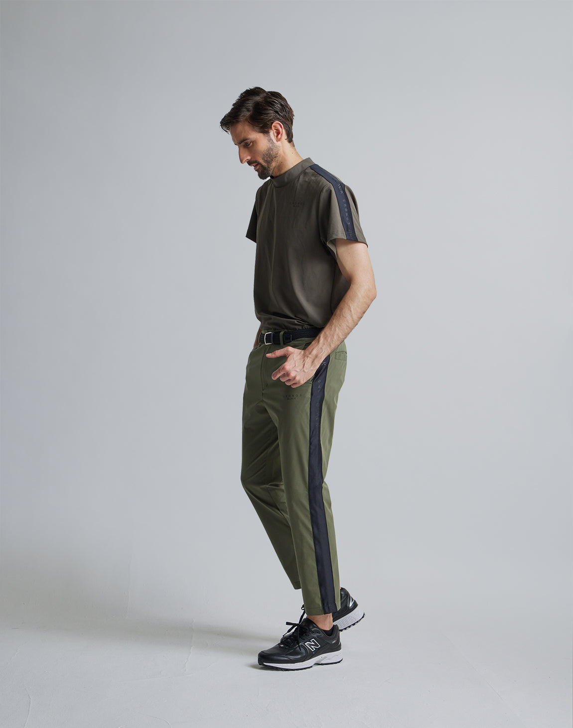CRONOS BLACK SIDE LINE MOCKNECK [KHAKI]
