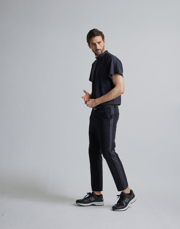 CRONOS BLACK SIDE LINE PANTS [BLACK]
