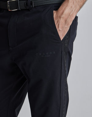 CRONOS BLACK SIDE LINE PANTS [BLACK]