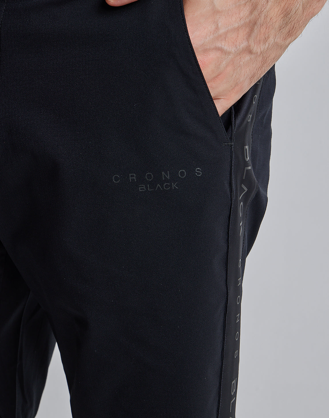 CRONOS BLACK SIDE LINE SHORTS【OLIVE】