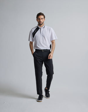CRONOS BLACK LINE POLO [WHITE]