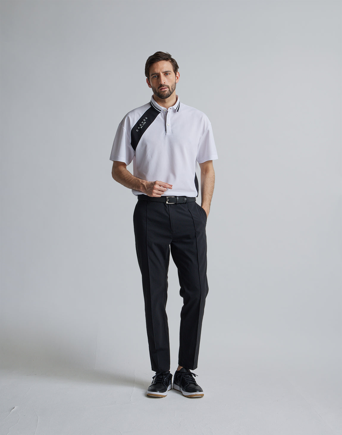 CRONOS BLACK LINE POLO【WHITE】