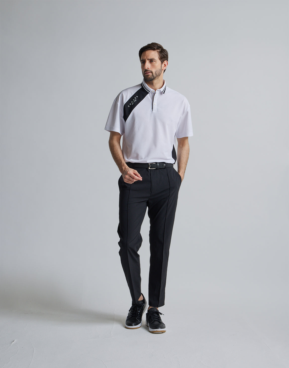 CRONOS BLACK LINE POLO [WHITE]