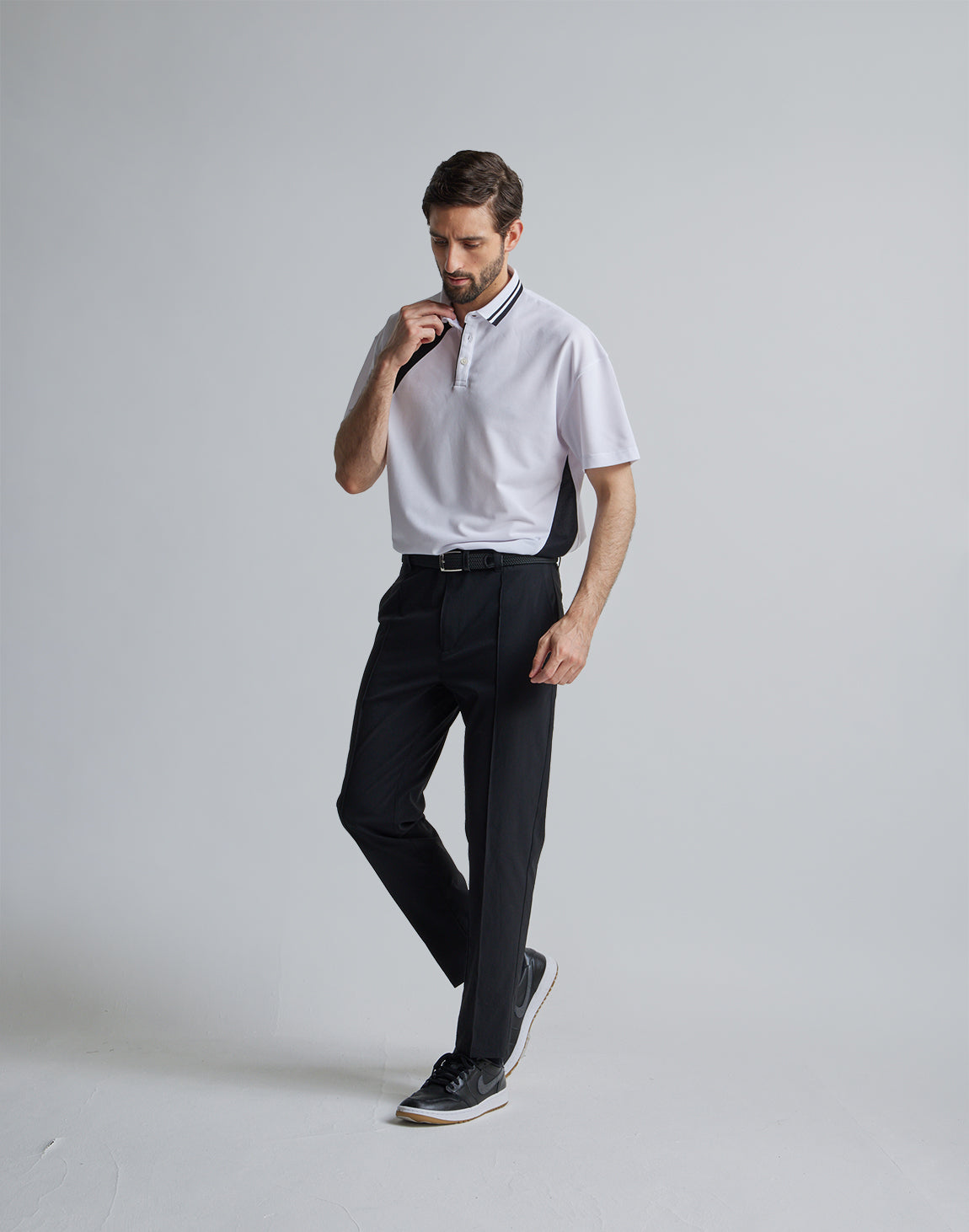 CRONOS BLACK LINE POLO【WHITE】